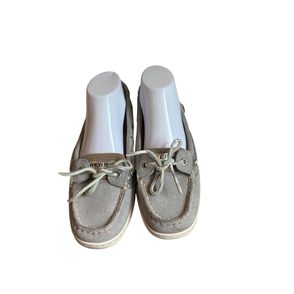 Sperry Top-Sider Angelfish Silver Glitter Leather Boat Shoes 9102971 Womens 9M - Picture 4 of 9
